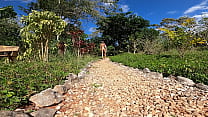 jungle barefoot walk in the gravel